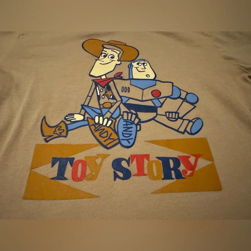 Gap x Toy Story Pixar Collab Toddler Boy 3T long sleeve t shirt Tan Woody Buzz